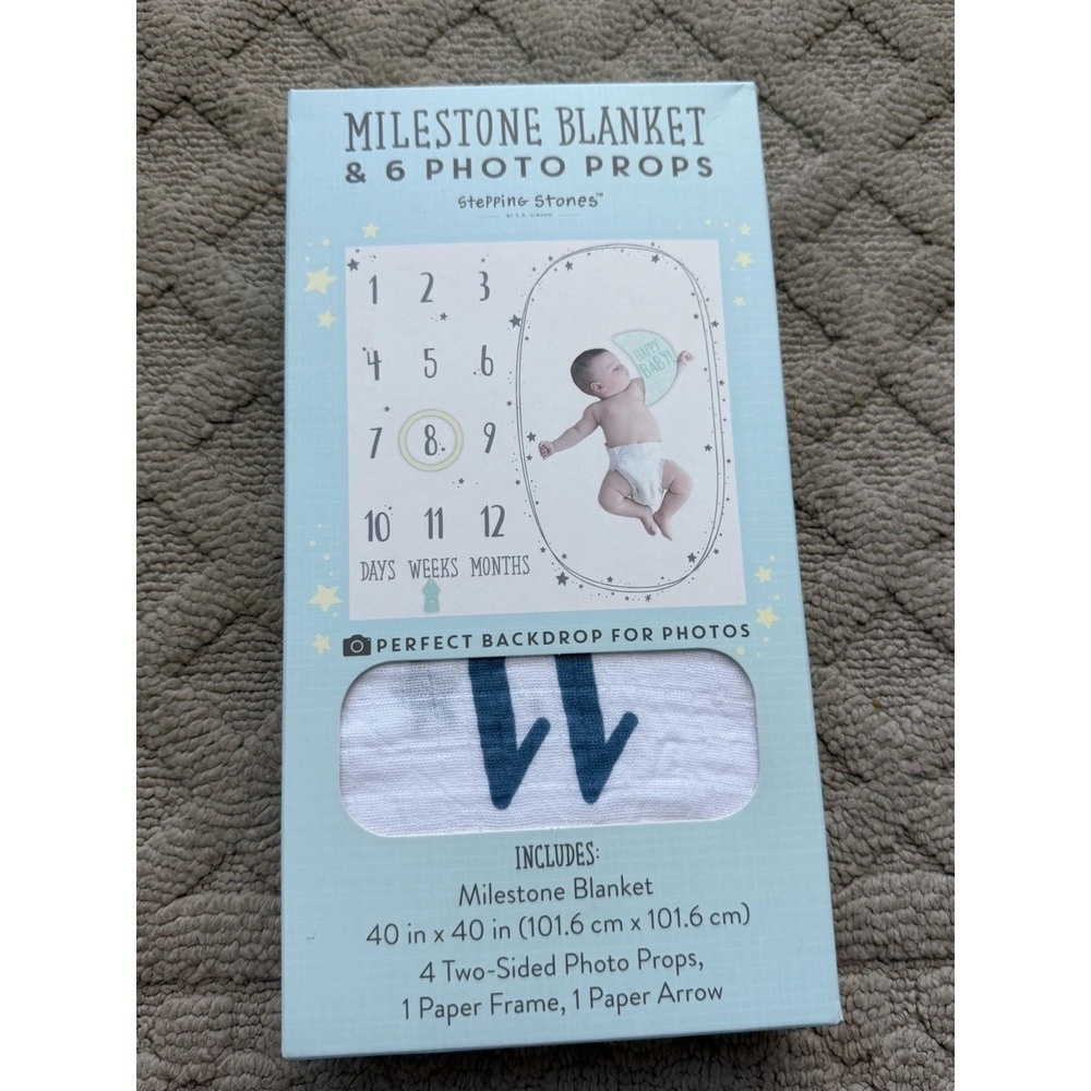 Baby Milestone Blanket And Photo Props Infant Stepping Stones Growth Progress